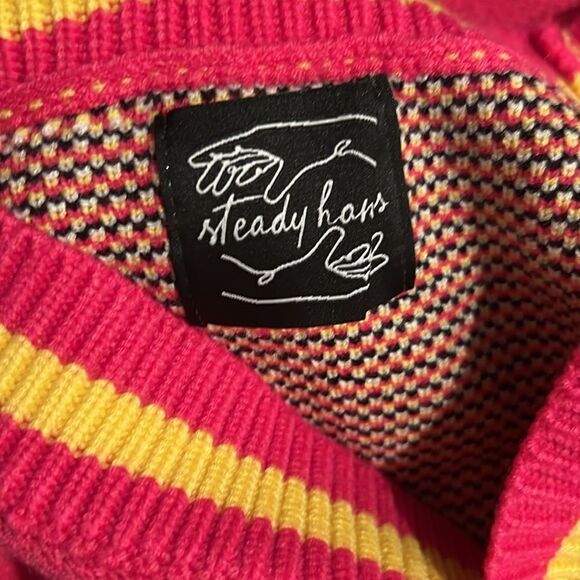 Steady Hands Varsity Cardigan Sweater. With Funky Design - Picture 7 of 9